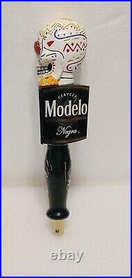 Modelo Negra Sugar Skull Rare Light Up Eyes 11.5 Draft Beer Tap Handle Black