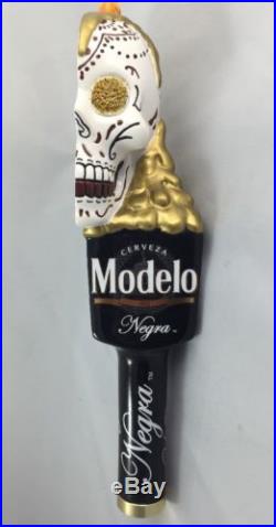 Modelo Negra Tap Handle Half Open Sugar Skull Cerveza Beer Draft Mexican
