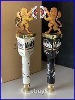 Modelo Tall Dual Lion Especial & Negra Cerveza Beer Bar Tap Handle Lot