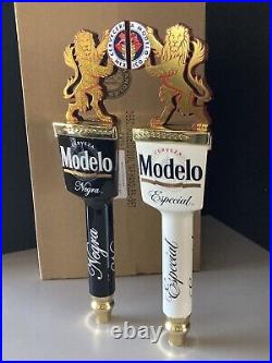 Modelo Tall Dual Lion Especial & Negra Cerveza Beer Bar Tap Handle Lot