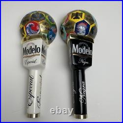 Modelo World Cup Dual Beer Tap Handle Set Especial and Negra Football Soccer Modelo World Cup Dual Beer Tap Handle Set Especial and Negra Football Soccer