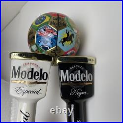 Modelo World Cup Dual Beer Tap Handle Set Especial and Negra Football Soccer Modelo World Cup Dual Beer Tap Handle Set Especial and Negra Football Soccer