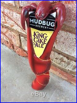 MudBug Brewery Crawfish King Cake Ale Mardi Gras 10.5 Beer Tap Handle