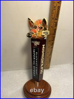 NEVINS BREWING MIDNIGHT PIG BLACKOUT STOUT beer tap handle ILLINOIS. Closed 2019