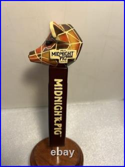NEVINS BREWING MIDNIGHT PIG BLACKOUT STOUT beer tap handle ILLINOIS. Closed 2019