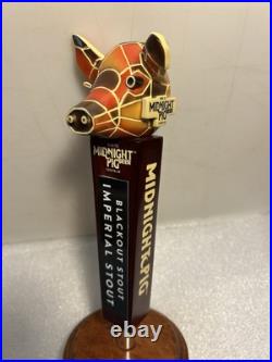 NEVINS BREWING MIDNIGHT PIG BLACKOUT STOUT beer tap handle ILLINOIS. Closed 2019
