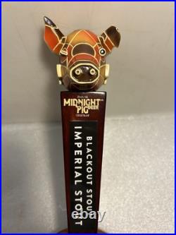 NEVINS BREWING MIDNIGHT PIG BLACKOUT STOUT beer tap handle ILLINOIS. Closed 2019