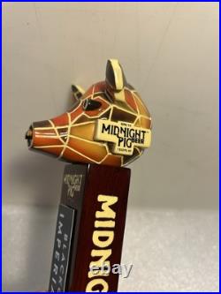 NEVINS BREWING MIDNIGHT PIG BLACKOUT STOUT beer tap handle ILLINOIS. Closed 2019