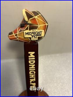 NEVINS BREWING MIDNIGHT PIG BLACKOUT STOUT beer tap handle ILLINOIS. Closed 2019