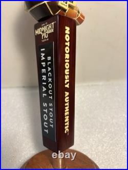 NEVINS BREWING MIDNIGHT PIG BLACKOUT STOUT beer tap handle ILLINOIS. Closed 2019