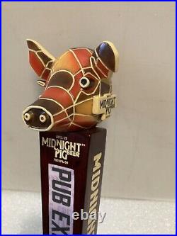 NEVINS BREWING MIDNIGHT PIG PUB EXCLUSIVE Draft beer tap handle. ILLINOIS