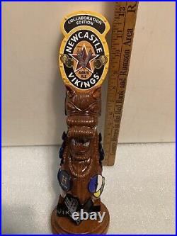 NEWCASTLE HISTORY CHANNEL VIKINGS AMBER ALE draft beer tap handle. ENGLAND