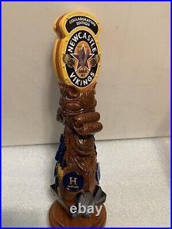 NEWCASTLE HISTORY CHANNEL VIKINGS AMBER ALE draft beer tap handle. ENGLAND