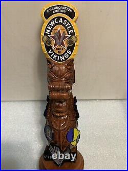 NEWCASTLE HISTORY CHANNEL VIKINGS AMBER ALE draft beer tap handle. ENGLAND