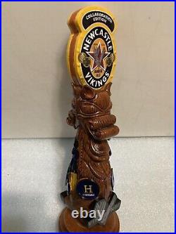 NEWCASTLE HISTORY CHANNEL VIKINGS AMBER ALE draft beer tap handle. ENGLAND