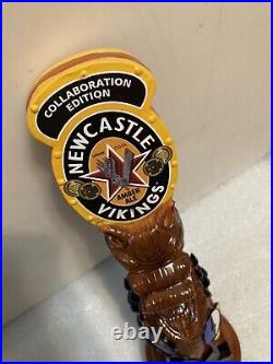 NEWCASTLE HISTORY CHANNEL VIKINGS AMBER ALE draft beer tap handle. ENGLAND