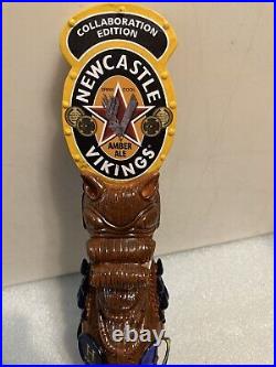 NEWCASTLE HISTORY CHANNEL VIKINGS AMBER ALE draft beer tap handle. ENGLAND