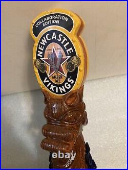 NEWCASTLE HISTORY CHANNEL VIKINGS AMBER ALE draft beer tap handle. ENGLAND