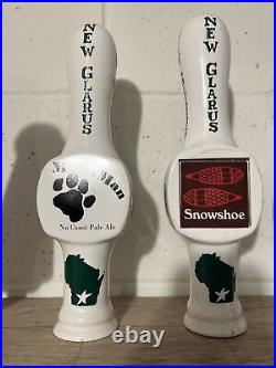NEW GLARUS BEER SPOTTED COW, Staghorn, Moon Man, Snowshoe Lot Of 6 Tap Handles