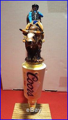 NEWithEXTREMELY RARE COORS BREWING BUCKING BRONCO & RIDER BEER TAP HANDLE