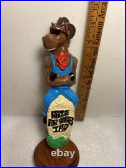 NE-HF BARN BREW HAZE FOR HORSES IPA COWBOY STALLION beer tap handle. CONNECTICUT