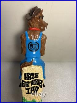NE-HF BARN BREW HAZE FOR HORSES IPA COWBOY STALLION beer tap handle. CONNECTICUT