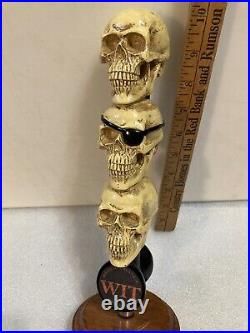 NORTHWEST BREWING BARON 3 SKULLS BLOOD ORANGE Draft beer tap handle. WASHINGTON