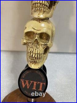 NORTHWEST BREWING BARON 3 SKULLS BLOOD ORANGE Draft beer tap handle. WASHINGTON