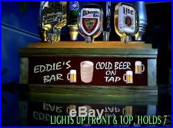 Neon style font 7 beer tap handle lighted display sign