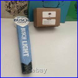 New Busch Light Tall Beer Tap Handle Bar Kegerator With Bud Univ. Of AK Top Cap