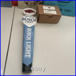 New Busch Light Tall Beer Tap Handle Bar Kegerator With Bud Univ. Of AK Top Cap