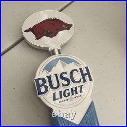 New Busch Light Tall Beer Tap Handle Bar Kegerator With Bud Univ. Of AK Top Cap