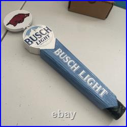 New Busch Light Tall Beer Tap Handle Bar Kegerator With Bud Univ. Of AK Top Cap