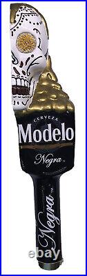 New Modelo Negra Cerveza Sugar Skull Half a Head Beer Tap Handle Broken Candle