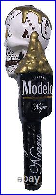 New Modelo Negra Cerveza Sugar Skull Half a Head Beer Tap Handle Broken Candle