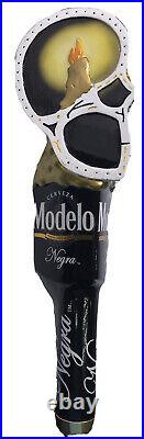 New Modelo Negra Cerveza Sugar Skull Half a Head Beer Tap Handle Broken Candle