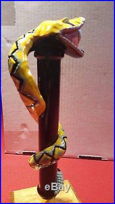 New Rare Indi. Wells Brewery Mojave Gold Snake Head Beer Tap Handle