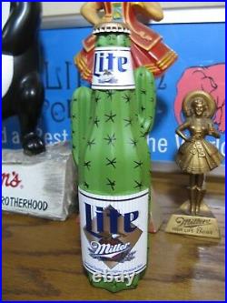 New Vtg 1995 Miller Lite Beer 3-d Oasis High Life Cactus Tap Handle Tapper Knob