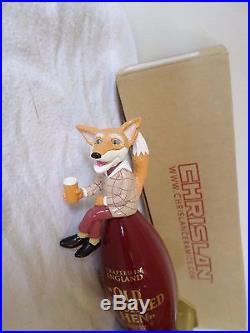 New with Box English Ale Old Speckled Hen Fox Suit 13 Beer Keg Tap Handle GB