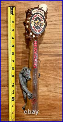 Newcastle Beer Tap Handle Knob Bar Top Keg Brewery Werewolf Blood Red Ale