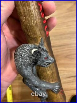 Newcastle Beer Tap Handle Knob Bar Top Keg Brewery Werewolf Blood Red Ale
