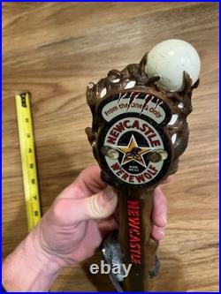 Newcastle Beer Tap Handle Knob Bar Top Keg Brewery Werewolf Blood Red Ale