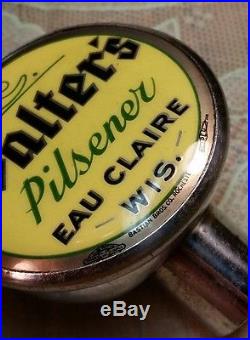 Nice Tough Walter s Pilsener Beer Ball Tap Handle Knob Eau Claire WI Wis Tin Can