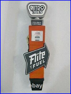 Nitro Joe's Flite Fuel Old Gas Tank Brew 10.5 Draft Beer Tap Handle Bar Sign