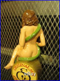 ORIGINAL SIN HARD CIDER Figural SEXY Lady & Snake Apricot Beer Tap Handle