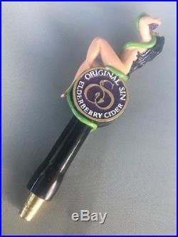 ORIGINAL SIN HARD CIDER NEW Figural SEXY Lady & Snake Elderberry Beer Tap Handle
