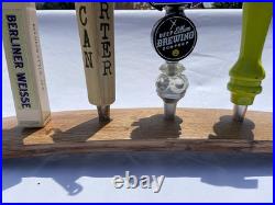 Oak Whiskey Barrel Stave 9 Beer Tap Handle Display