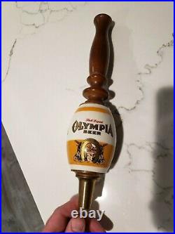 Olympia Beer Barrel Tap Handle Brass, Ceramic, Wood, Bar, Brewery Rare, Gift