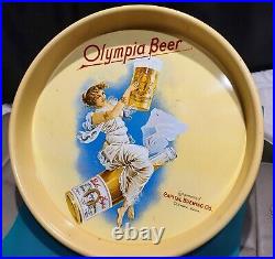 Olympia Lot Vintage Two Beer Trays Bar Tap Handle Rare Orange Man Cave c1970s