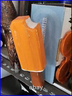 Orange Creamsicle Beer Tap Handle Custom Hand-Carved One-Off Home Bar Art DEMO